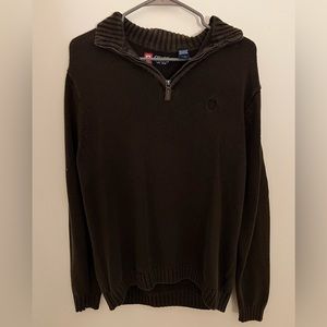 Vintage Brown Half-zip Sweater